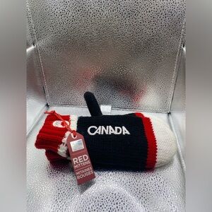 NWT HBC Hudsons Bay Canada Olympics Knit Red Mittens